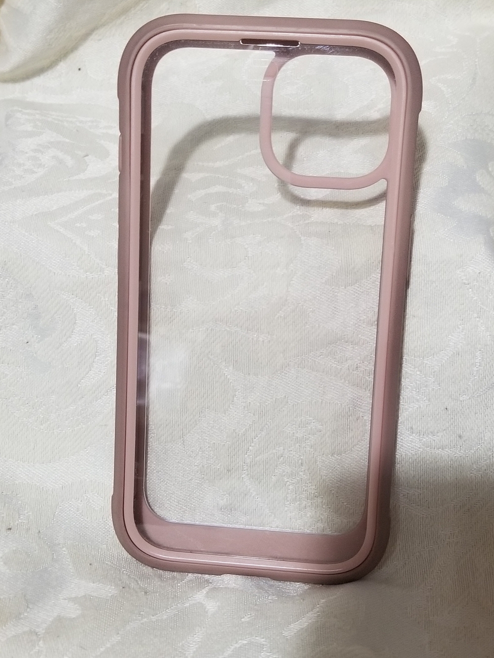 Diaclara Two-Piece Phone Case with Dusty Rose Bumper & Built-in Screen Protector